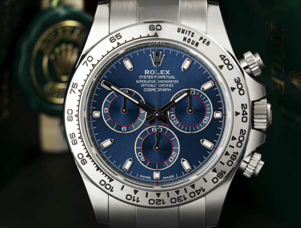 ROLEX COSMOGRAPH DAYTONA WHITE GOLD BLUE DIAL 116509