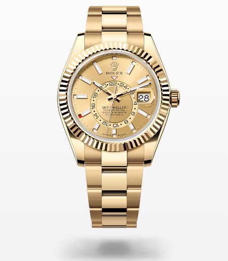 Rolex Sky-Dweller 42mm Champagne Dial Yellow Gold