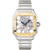 Santos de Cartier Large Skeleton Steel & 18ct Yellow Gold Bracelet Watch