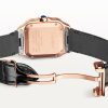 Santos de Cartier Medium Diamond Set Automatic 18ct Rose Gold Watch