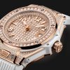 Hublot Big Bang ONE CLICK KING GOLD WHITE FULL PAVÉ Ref# 485.OE.9000.RW.1604