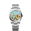 Rolex Oyster Perpetual 36, Oystersteel, 36mm, Turquoise Celebration Motif Dial, Ref# 126000-0009