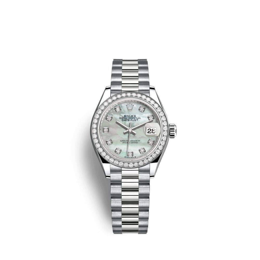 Rolex Lady-Datejust 28mm, 18k White Gold, Ref# 279139rbr-0008