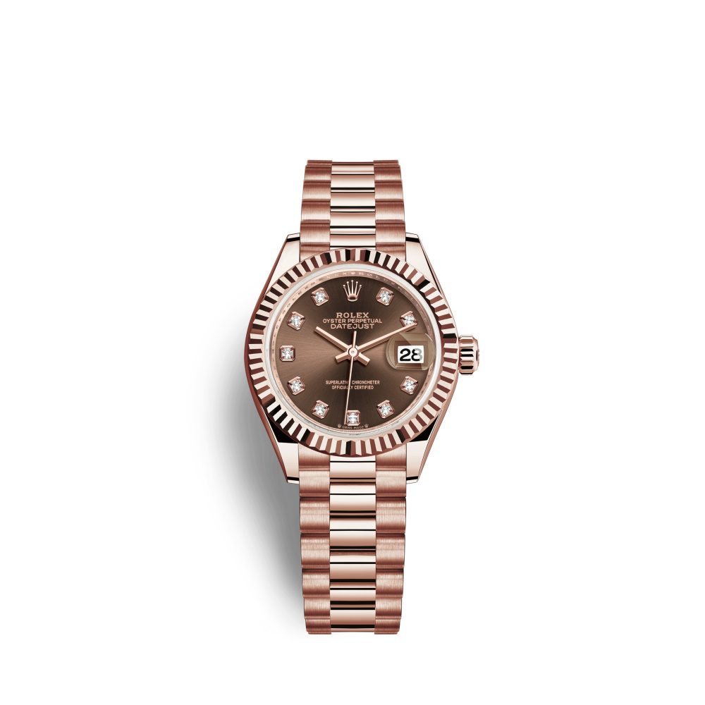 Rolex Lady-Datejust 28, 18k Everose Gold, Ref# 279175-0016