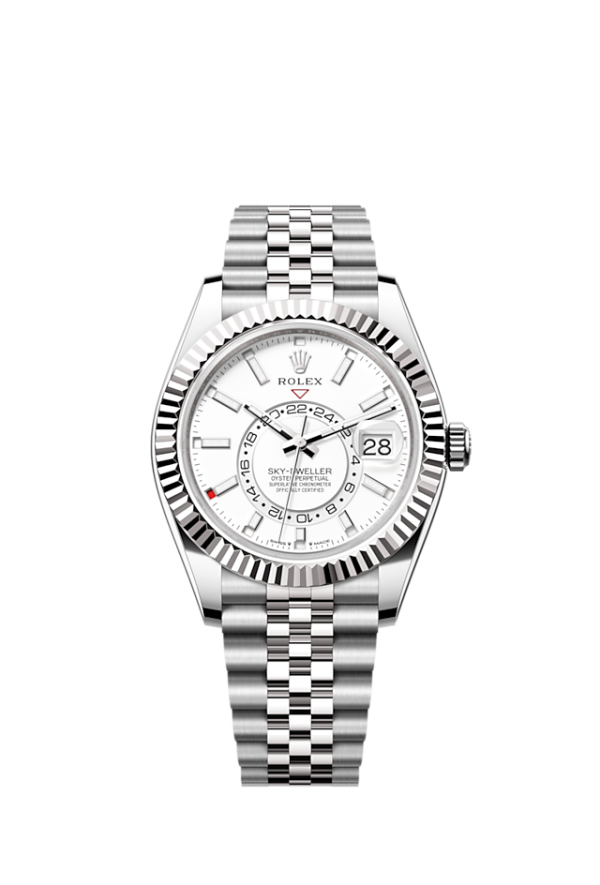 Rolex Sky-Dweller, 42mm, Oystersteel and 18k White Gold, White, Jubilee, Ref# 336934-0004