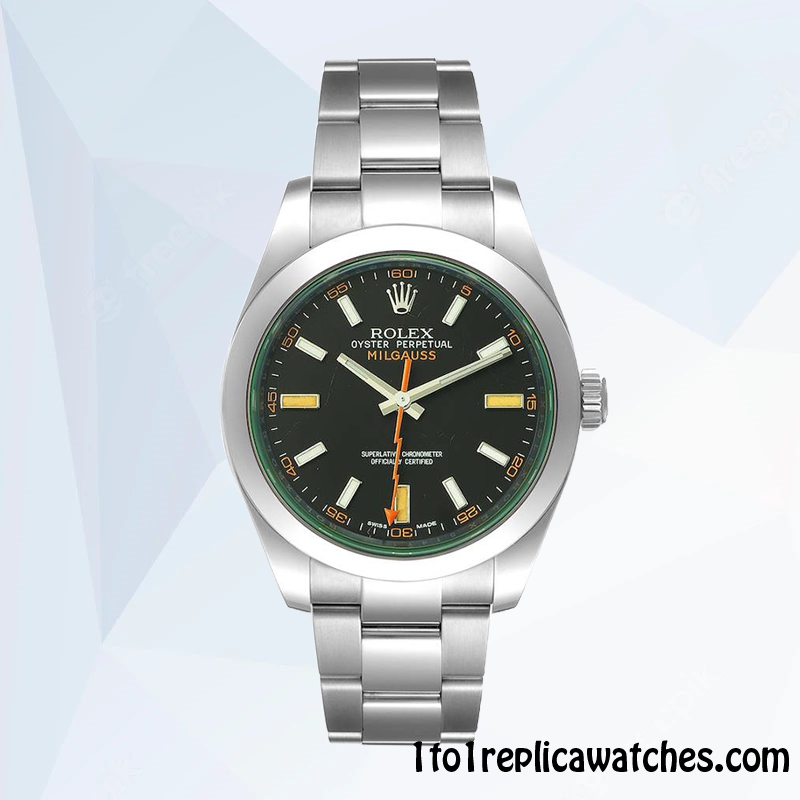 1:1 Replica Rolex Milgauss Men's Rolex Calibre 2813 m116400gv-0001 12mm Hands and Markers