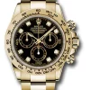 Rolex Yellow Gold Cosmograph Daytona 40 Watch - Black Diamond Dial - 116508 bkd