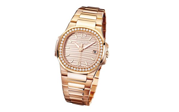 Patek Philippe Nautilus Quartz Diamond Ladies Watch, 18k Rose Gold, 32mm, Ref# 7010/1R-012