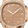 Patek Philippe Nautilus Ladies Automatic Watch, 18k Rose Gold and Diamonds, 35,2mm, Ref# 7118/1200R-010