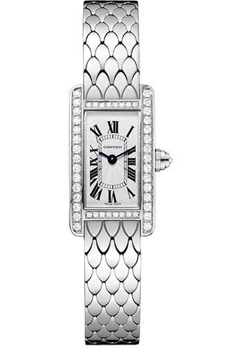 Cartier Tank Americaine Watch - 27 mm White Gold Diamond Case - Diamond Bezel - Diamond Dial - WB710013